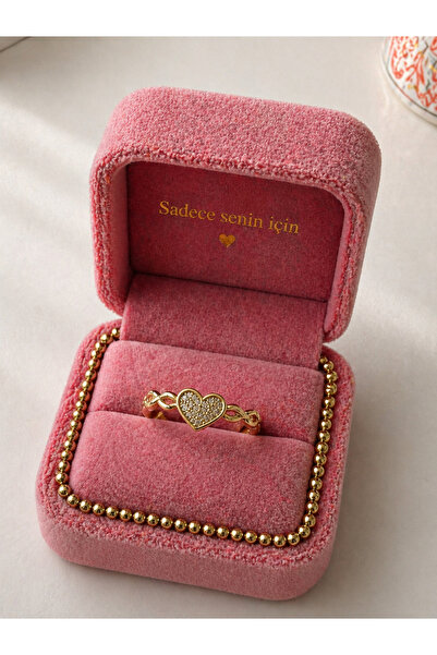 Lilith Takı Elegant Ring with Heart-Shaped Stone |   Romantic Sparkling Styli...