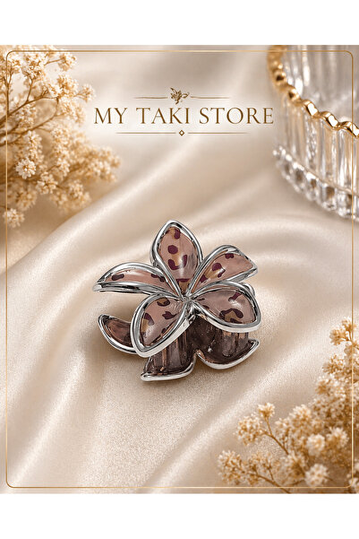 MY TAKI STORE LEOPAR DESENLİ LOTUS MANDAL TOKA XL (8cm)