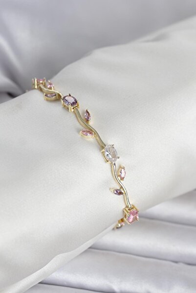 NY JOY Brass Gold Color Flower Ivy Model Women's Bracelet