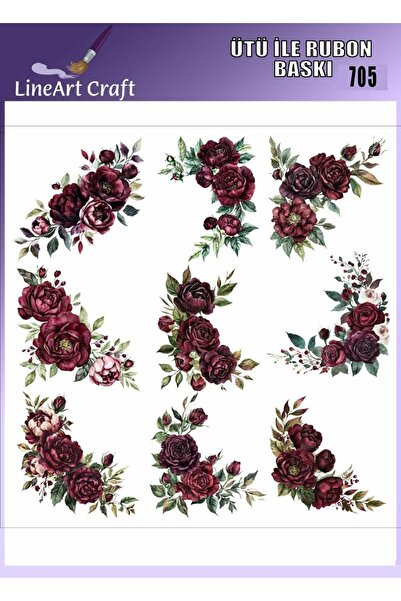 LİNEART Iron-On Rubon Transfer Printing for Wood & Fabric Transfer No:Rb705-3...