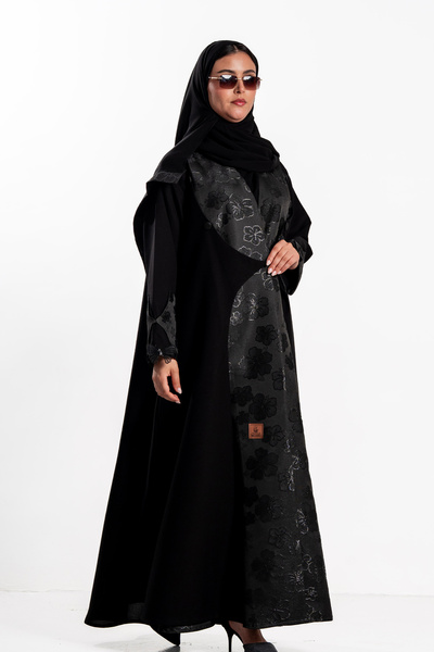 Hasnaa Abaya عباية عهود بجاكر هندي اسود