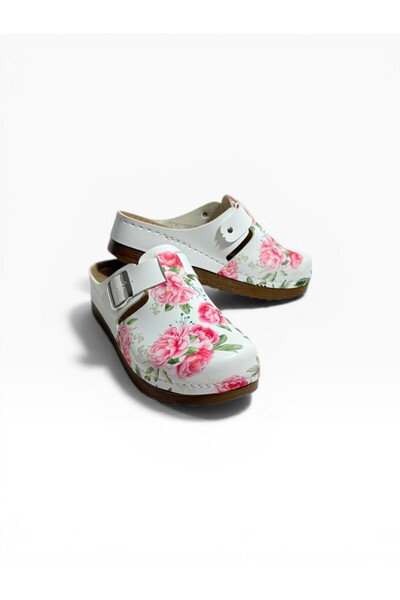 solariz Γυναικείες παντόφλες Sabo με φλοράλ σχέδιο, κομψή πόρπη, ορθοπεδική ά...