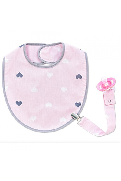 Babyjem Baveta cu suport pentru suzeta (Culoare: Roz)