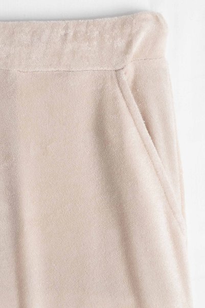 İpekçi Otantik Terry Flow Modal Lace-Up Women's Trousers Beige
