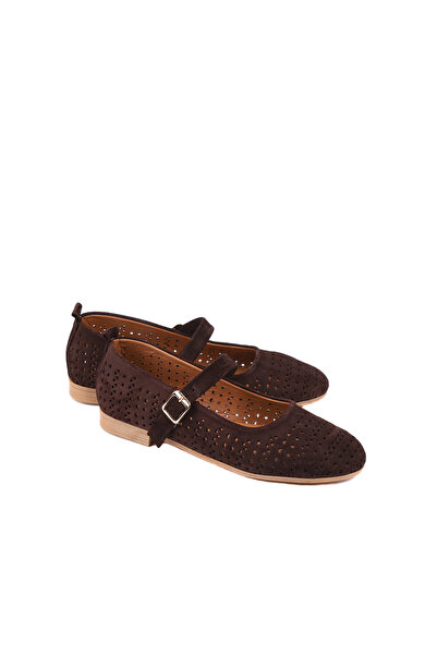 stato Opia Genuine Leather Perforated Women's Ballerinas Daily Comfortable St...