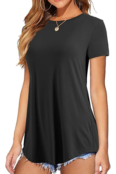 OEM Black summer T-shirt for women, loose, breathable, M