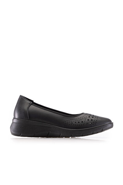 UrbanShoes Pantofi casual damă din piele naturală - 2003 Negru Box Perforat