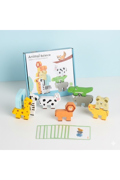 Kids Wooden Animal Balance Game for – Stacking Balancing Toy Age 3+