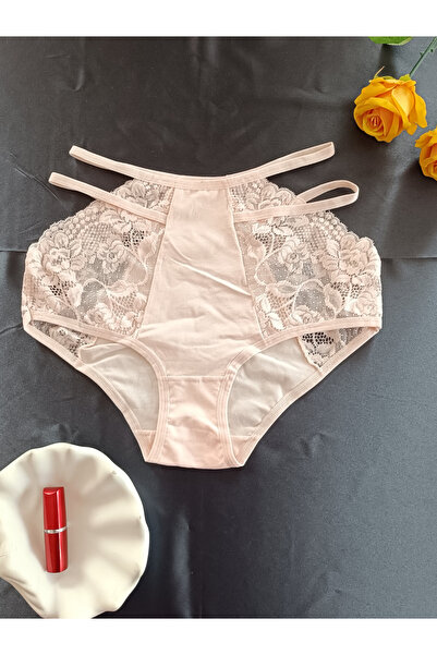 ZENA UNDERWEAR Shay Lace High Waist Women's Underwear Panties with String Det...