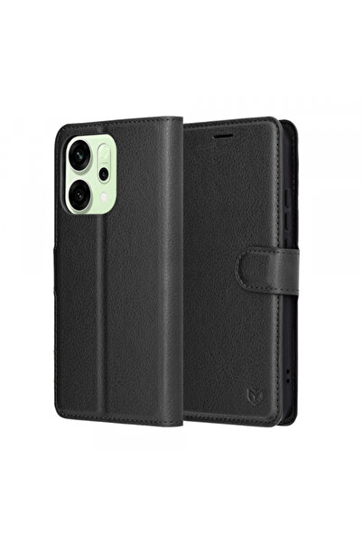 Stef's Cat Θήκη για Oppo Reno14, Γάτα του Στεφ, Δερμάτινη Θήκη Folio, Μαύρη