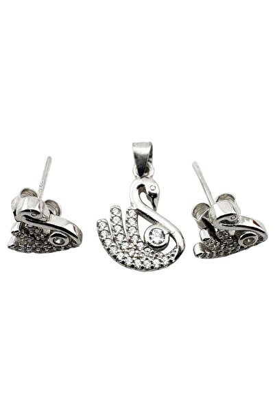 Vader Set Pandativ cu Cercei pentru Dama, Jolie, Argint 925, Model Lebada cu ...