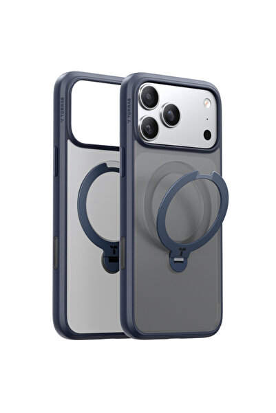 Stef's Cat Husa MagSafe pentru Apple iPhone 17 Pro, Torras, Ostand Spin, Bleu...