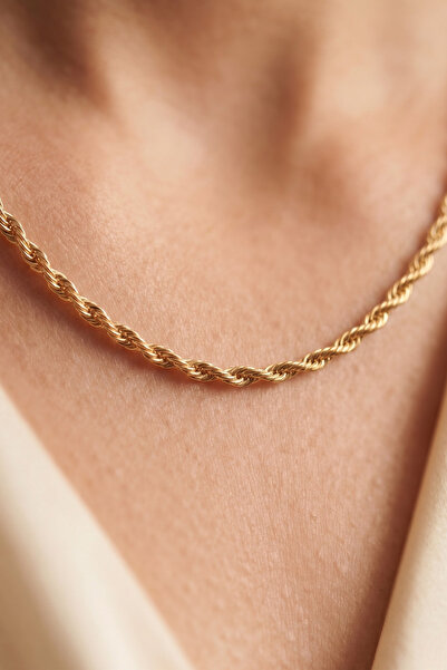 Elika Silver Women's Burgu Model Gold Necklace