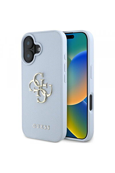 Stef's Cat Θήκη για Apple iPhone 16, Guess, Ανάγλυφο με Μεγάλο Λογότυπο 4G κα...