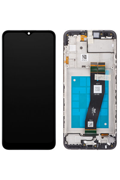 Samsung Display cu touchscreen Galaxy A02s A025G, cu ramă, negru, Service Pac...