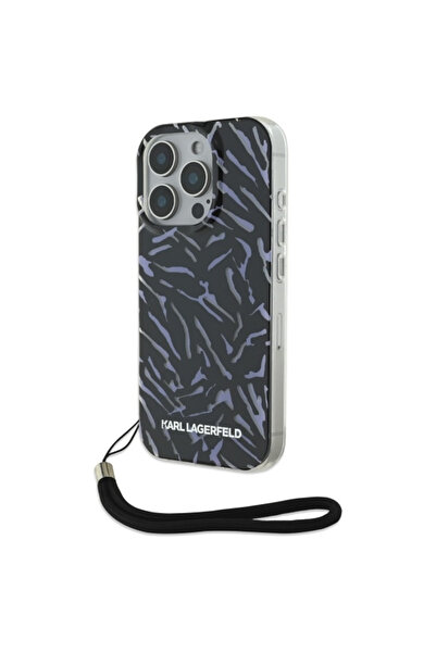 Stef's Cat Θήκη για Apple iPhone 16 Pro Max, Karl Lagerfeld, Ζέβρα με λουράκι...