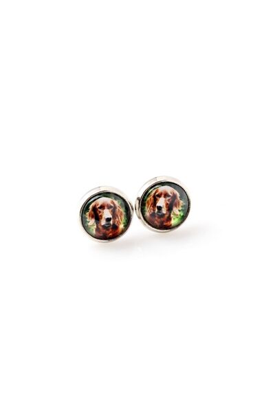 Art - Dog English setter, Lawerack, Laverack - cercei lucrați manual cu fotog...