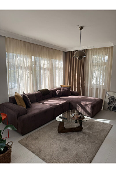 S Home Design Concept Molly Fitilli Kahverengi Köşe Koltuk Sağ Köşe