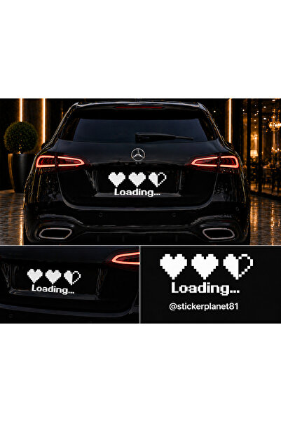 AlpiLeo ملصق على شكل قلب بتصميم Love Loading، ملصق بكسل للسيارة والكمبيوتر ال...