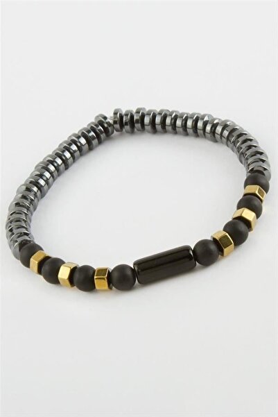Generic Brand Hematite Onix Natural Stone Bracelet - Anthracite