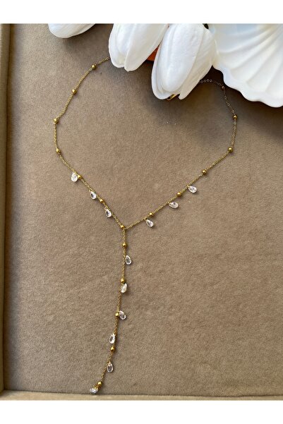 BEREN KILIÇ Pearl Drop Y Kolye – Altın Ton Minimal Zarafet & Su Damlası İnci ...