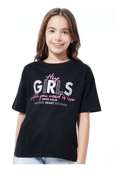 Victor and Jane Girls T-shirt - Black