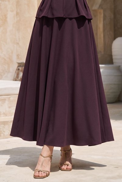 InStyle Tie-Waist Bat Sleeve Plum Suit