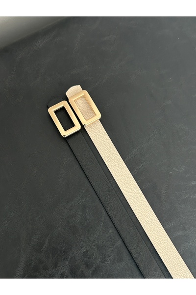 LİA KEMER Ζώνη χρυσού μοντέλου με τετράγωνη πόρπη 2 τεμαχίων Maker