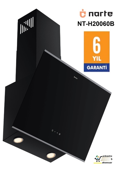 NARTE H20060 Cam Davlumbaz 6Yıl Garanti 60cm 450m³ 56,6dB(A) 3Devir Dokunmati...