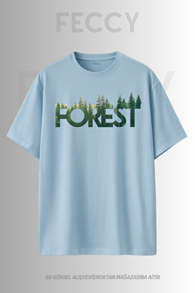FECCY Premium Forest Printed Hunter Theme Unisex Oversize Γυναικείο T-Shirt Α...