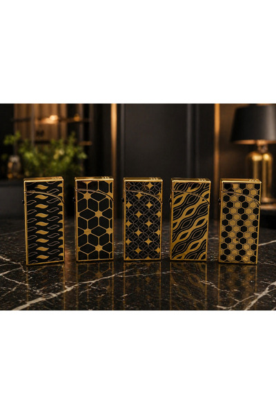 EFA HOME 5’li Metal Jet Çakmak Şık Desenli Premium Tasarım