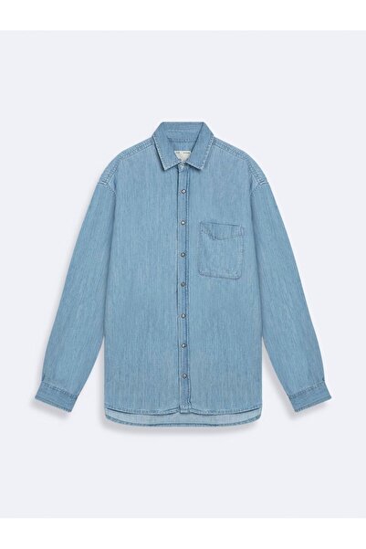 Ltb Πουκάμισο Jason με κουμπιά μπροστά, τύπου Jean Mid Indigo