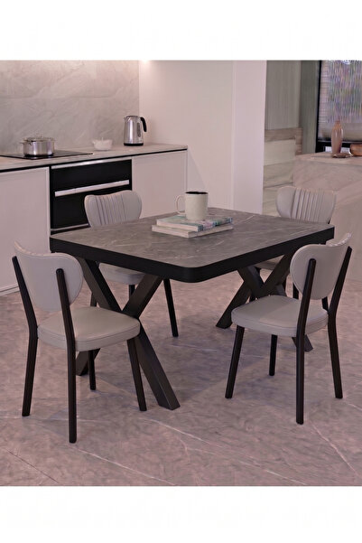 Avenza living 70x110 Sabit Mutfak Yemek Masası Takımı + 4 Adet Elma Sandalye