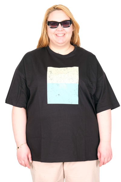 ModeXL Tricou pentru femei Mode XL Real Plus Size, cu guler Bıs Sea Ing U2620...