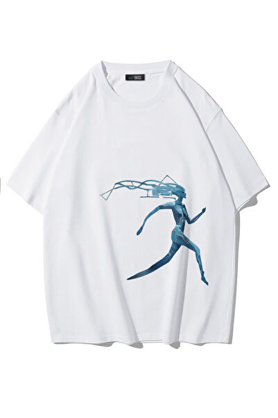 BRZ COLLECTION Tricou de alergare unisex oversize pentru femei (ALB)