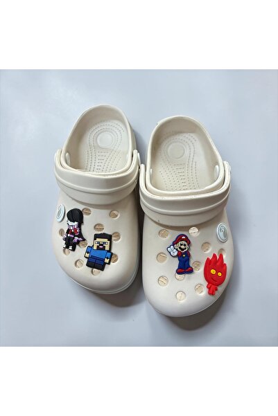 Buki'nin Atölyesi Jibbitz Terlik Süsü 4 lü set Bilgisayar Oyunları Mario Mine...