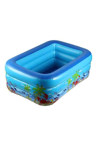 DEMAHO Inflatable Pool for Children — 115×82×33 cm, Tropical Design, Durable PVC