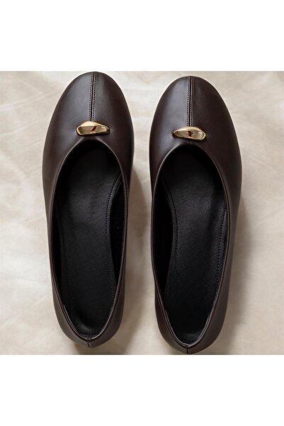 runa shoes detaliu cataramă metalică aurie balerini casual