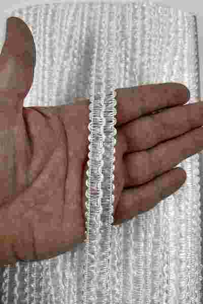 Hobigram White Lpera Dense Knit Embossed Decorative Ribbon – Premium Ribbon 5...