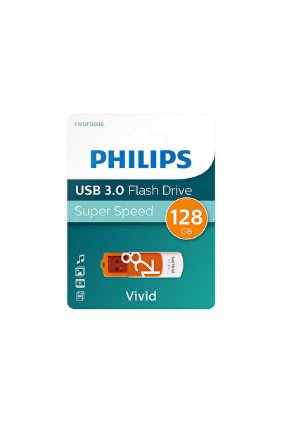 Philips FM12FD00B, 128GB, USB 3.0, Vivid, Turuncu, Flash Disk