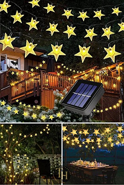 Toptanhane Yıldız Led 7 Metre Solar Güneş Enerjili Bahçe Aydınlatması 50 Led ...