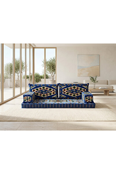 FEYZA DECOR HOME Otantik Şark Köşesi Yer Minderi -Yörük Kilim Desenli Balkon ...