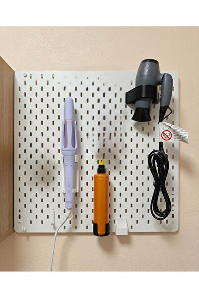 DU&ER 🧱 SKADIS Uyumlu 3’lü Organizer Set – Şişe Tutucu + Fön Makinesi Askısı...
