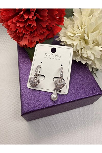 XUPING JEWELRY أقراط فولاذية مرصعة بالزركون على شكل قلب من XUPING KUYUMCU مع ...