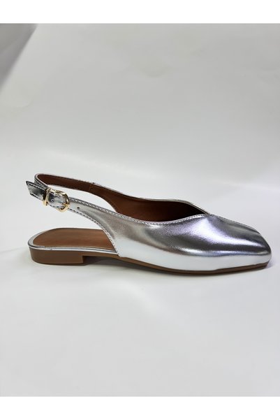 azza shoes Bi̇anca Women's Square-Toe Shoes with Shiny Open Back Buckle Detail, Elegant and Stylish Daily Flats
