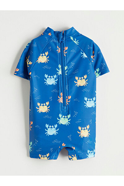 LC Waikiki New Season Navy Blue Crab Patterned Baby Boy Jumpsuit Swimsuit fro...