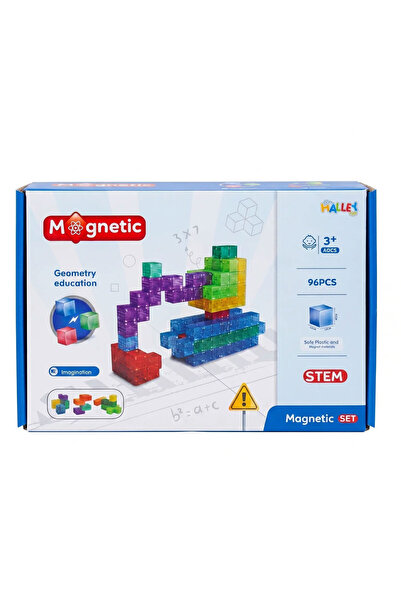 Feyza Oyuncak Magnet Küp Yapı Blok Seti 96 Parça Mini | 3 Boyutlu Tasarım ve ...
