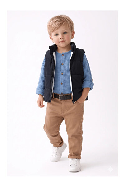 Gabardine Pants Vest Shirt Set 3pcs Set (1 Year - 2 Years - 3 Years - 4 Years)