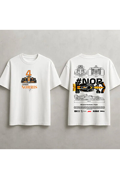 STİL-X Lando Norris Formula 1 Printed Unisex 100% Cotton Oversize T-Shirt