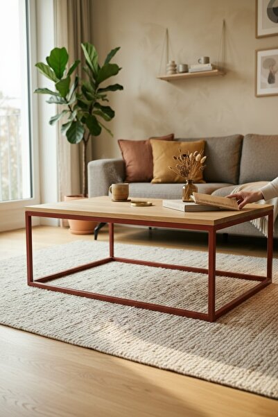 KODIGU MEVİ ORTA SEHPA - 60X90CM - SONOMA MEŞE - KIRMIZI